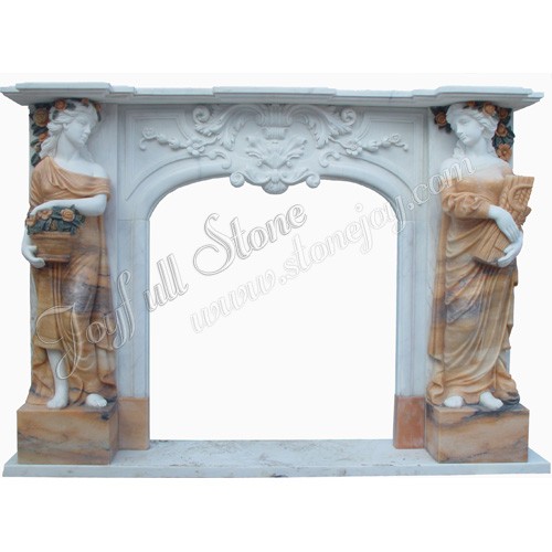 FS-037, Freestanding Fireplace With Lady Statue