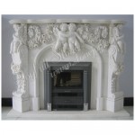 FS-304, Carved White Marble Fireplace Frame