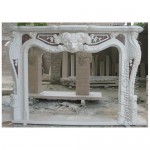 FS-864, European Style Fireplace Mantel With Lion