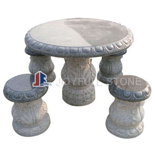 GT-051, Carved granite table set
