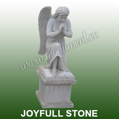 MS-374, White marble statue Cemetery angel sculpture