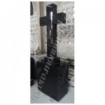 MC-040, Black granite cross tombstone