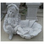 GPW-032, Stone Carving Art Flower pot with Statue