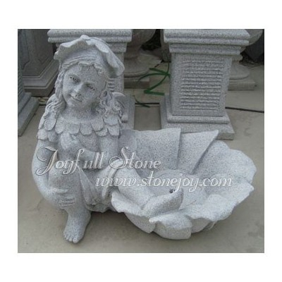 GPW-032, Stone Carving Art Flower pot with Statue