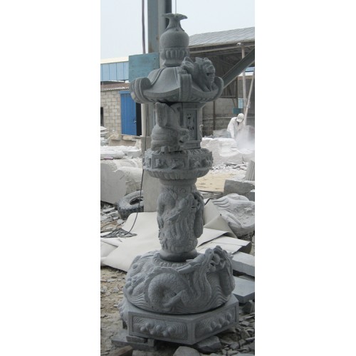 GL-011, Granite pagoda lantern with dragon sculpture