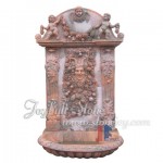 GFQ-048, Carved red marble wall fountain