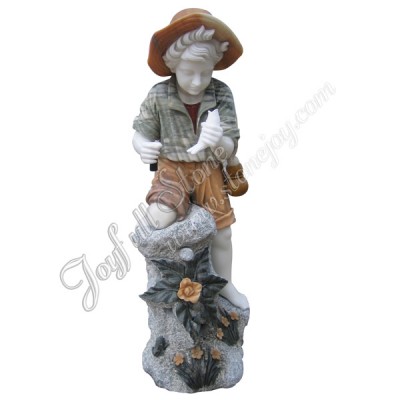 KC-902, Marble Fishing Boy Sculpture