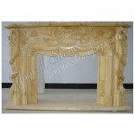 FG-167, Decorative Beige Stone Natural Marble Fireplace Mantel