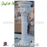 GPP-132, White marble pedestal column and flower pot