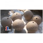 Granite sphere water fountains, granite ball features