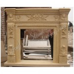 FG-527, Antique Yellow Marble Carving Fireplaces