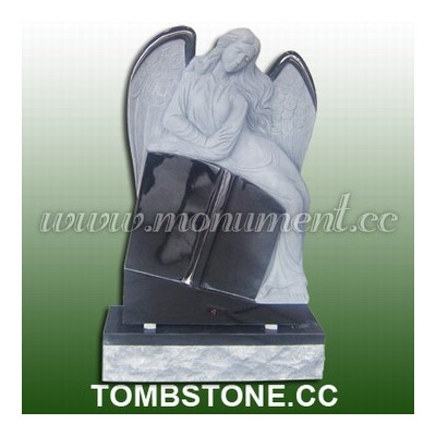 MS-037 Shanxi Black angel headstone with book