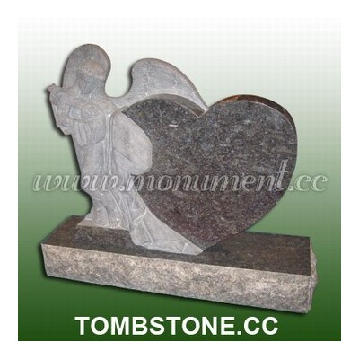 MS-108 Blue granite angel headstone