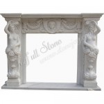 FS-116, Vintage White Mantel With Statue