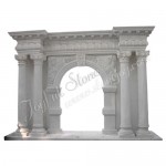 FC-228, White Marble Column Fireplace