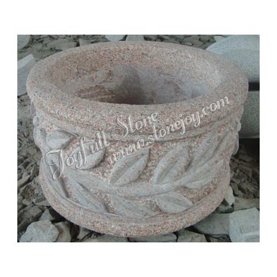 GP-816, Round Carved Stone Planter